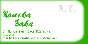 monika baka business card